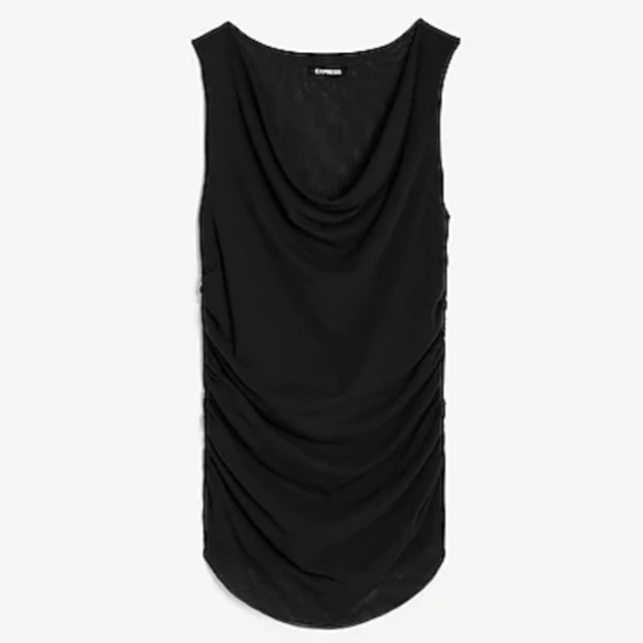 Express Tops - Express Mesh Cowl Neck Tank